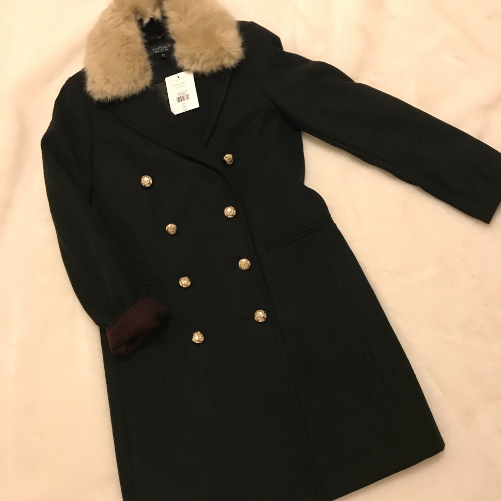 Topshop 'Nina' Faux Fur Coat